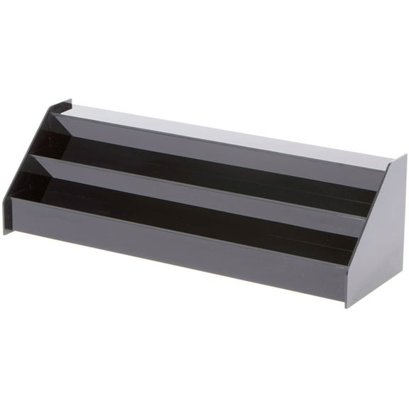 Plymor Black Acrylic 3-Step Open Front Display Stairs, 5" H x 16.25" W x 5" D