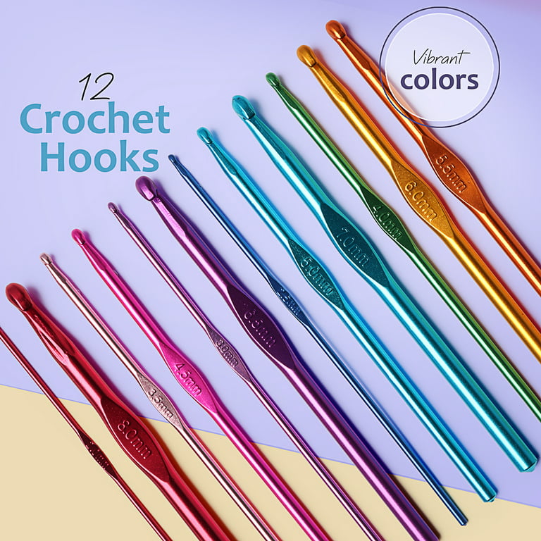 Yarniss Digital Counter Crochet Hooks Set, 17 Size Light Up Crochet Hooks  2.5mm ~15.0mm(Valentines Day Gifts) 