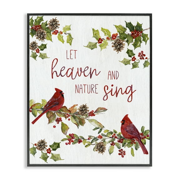 Stupell Industries Heaven & Nature Sing Holiday Painting Black Framed Art Prints Wall Art, 11 x 14
