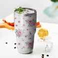 thumbnail image 4 of 30oz Pioneer Flower Floral Print Pattern Tumbler, Double Wall Vacuum Insulated Cup, BPA-Free Leak Proof Lid & Reusable Straws, Hot 12h, Cold 34h, 4 of 6