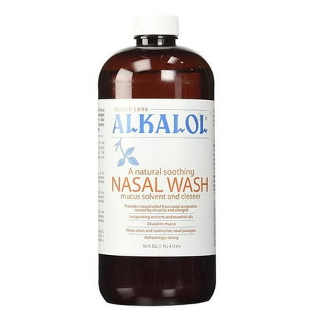Alkalol Natural Soothing Nasal Wash Mucus Solvent And Cleaner - 16 Oz, 6 Pack
