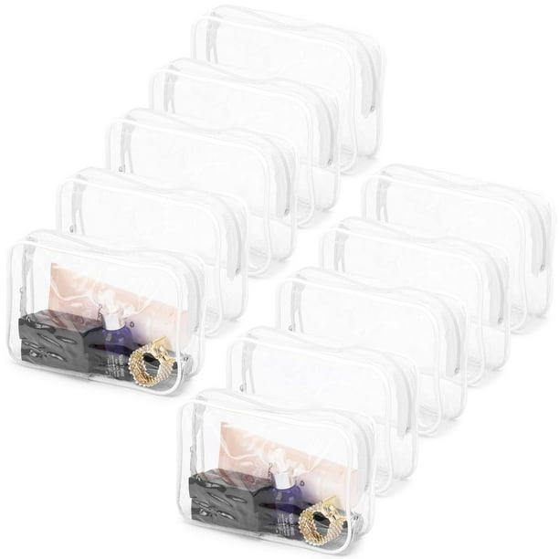 Bolsas cosméticas Tbestmax transparentes, portátiles, impermeables, 10 unidades