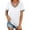 White, variant on Womens T Shirts Short Sleeve V Neck Loose Casual Summer Tops with Pocket