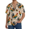thumbnail image 3 of Xecao offers the Rooster for Men's Casual Short-sleeved Shirt, a button-up collared shirt with a pocket, perfect for beach vacations and yacht travel in the 3X-Large size., 3 of 7