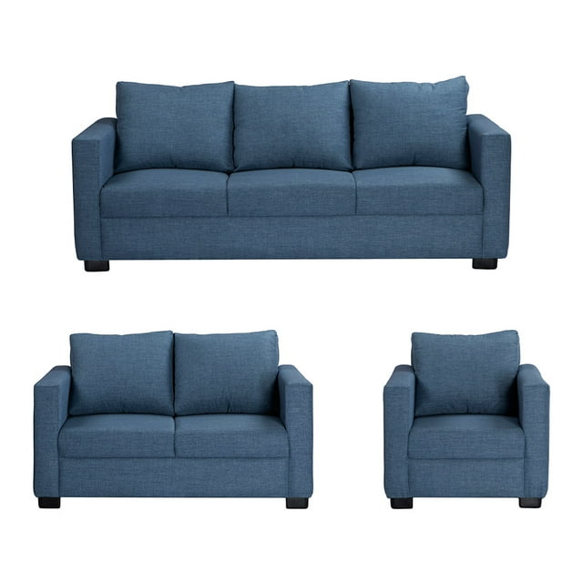 Sala 3-2-1 Gales ( Sofá, Love Seat, Sillón ) Azul Marino