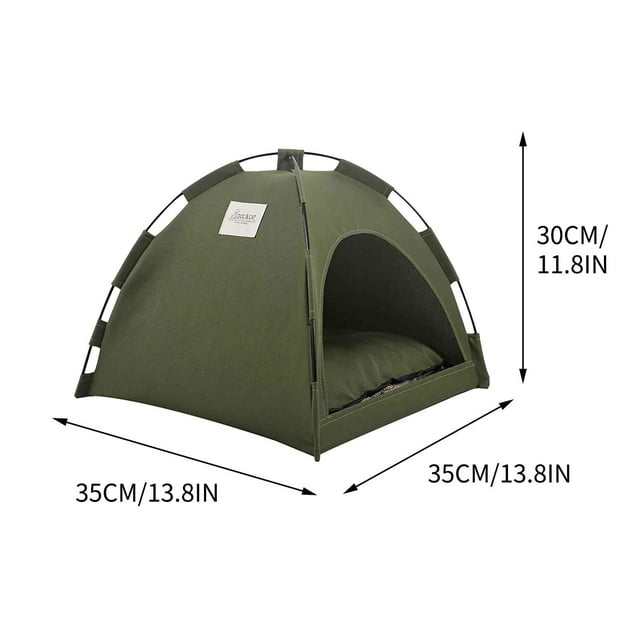 Cool Pet Pad Outdoor Breathable Foldable Solid Color Minimalist Pet Tent with Removable Cushion – 50 cm x 50 cm x 45 cm