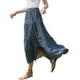 thumbnail image 4 of Flowy Maxi Skirt for Women Summer Elastic High Waisted Casual A-Line Long Skirts XS Dark Blue, 4 of 6