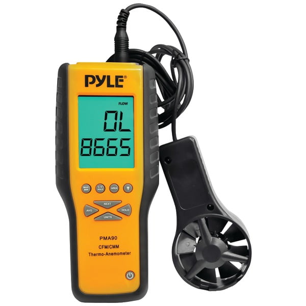 Pyle--PMA90-Digital-Anemometer---Thermometer-for-Air-Velocity-Air-Flow-Temperature by Pyle