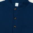 thumbnail image 6 of Men's Short Sleeve Casual Shirt, Solid Color Stand Collar, 3-Button Versatile Summer Top, 6 of 8