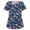 Pink, variant on 2 Pcs Scrubs for Women Animal Print Tops for Women V Neck Cartoon Pattern Short Sleeve Nursing Tops with Pockets