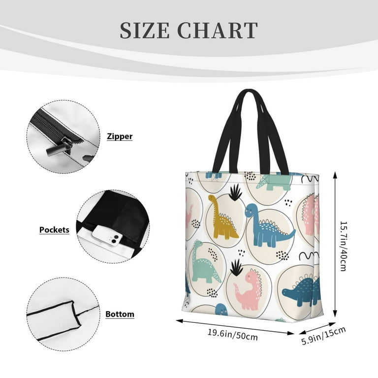 Disketp Cute Dinosaurs Canvas Tote Bag,Women Shoulder Bag Disketp Cute Dinosaurs Canvas Tote Bag,Women Shoulder Bag