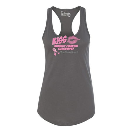 Kiss Breast Cancer Bye Womens  Racerback Tank