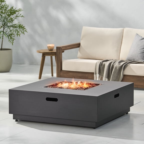 Tabletop Heater, WELLINGTON 40” SQUARE FIRE PIT-50, Brown Gold Patio Heater,Iron Outdoor Heater For Deck, Garden & Outdoor Heating