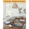 thumbnail image 5 of 13 Inch Round Placemats Set of 4, Navy Blue Christmas Non Slip Heat Insulation PP Table Mats, Xmas Tree Ball Snowflake Winter Gifts Washable Place Mats for Kitchen Dining Party Table Decor, 5 of 7