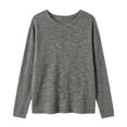 thumbnail image 2 of Karymi Plus Size Tops for Women, Crew Neck Long Sleeve Sweater, Heather Waffle Knit Loose Fit Pullover Top for Fall Winter, 2 of 6