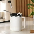 thumbnail image 6 of Stainless Steel Tumbler with Lid 430ml, Double Wall Vacuum Insulated Travel Coffee Mug, Thermal Cup for Hot & Cold Beverages, Leak Proof Flip Lid, Office Tea Cup for Car, Camping, Gift(White), 6 of 6