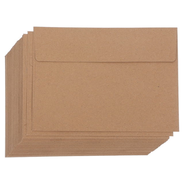 Minkissy 50Pcs Decorative Kraft Paper Envelopes with Double Adhesive for Wedding Invitations
