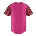 thumbnail image 4 of Pink Baseball Jersey for Men Hip Hop Hipster Button Down Shirts Sports Uniforms, 4 of 5