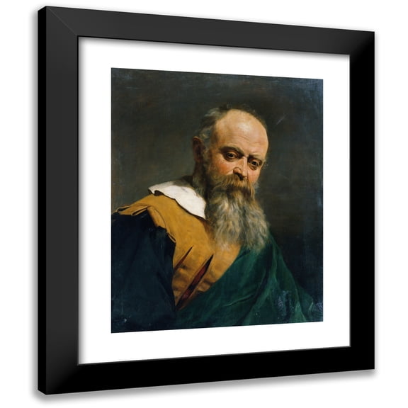 Natale Schiavone 12x14 Black Modern Framed Museum Art Print Titled - Bardy Man with Fur Collar and Chain