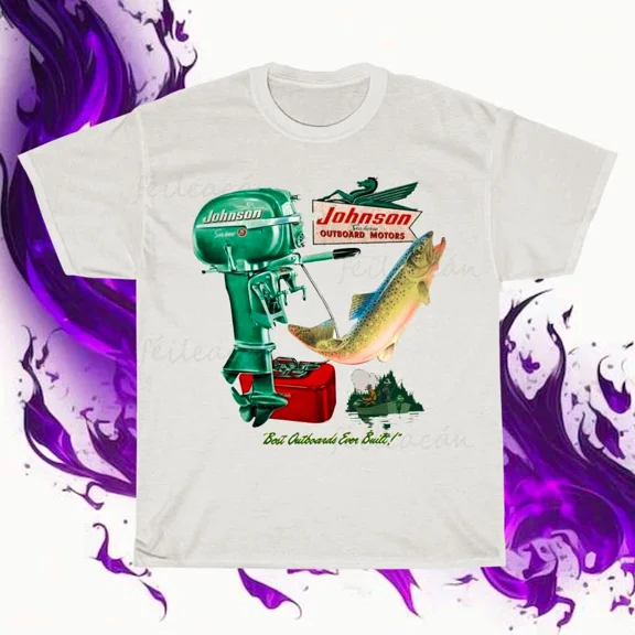 Brand New Johnson Outboards Logo American T-Shirt Funny Size S to 5XL