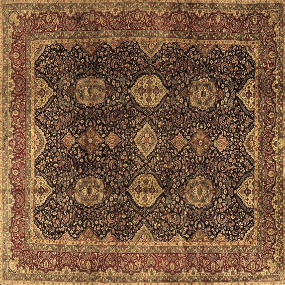Ahgly Company Indoor Square Persian Brown Traditional Area Rugs, 6' Square
