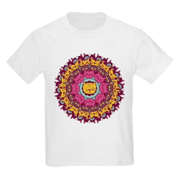 CafePress - Mandala Cats T Shirt - Light T-Shirt Kids XS-XL
