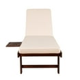 thumbnail image 6 of Seabrook 69 x 24 Inch Outdoor Acacia Wood Lounger with Cushion, 5-Position Back, Slide Table & Wheels, Dark Brown, 6 of 9