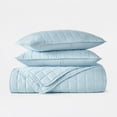 thumbnail image 4 of Lightweight Wrinkle Resistant Quilt Sets in Pale Blue Square for King Size Bedding by Comfort Canopy, 4 of 10