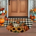 thumbnail image 5 of HomeKingdee Half Round Door Mat Soft Non Slip Semi Circle Bath Rug with TPR Backing,Thanksgiving Fall Sunflower Pumpkin On Plaid Welcome Doormat Entryway Rugs, 5 of 6