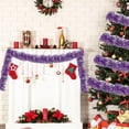 thumbnail image 4 of BGZLEU 6.5 ft 1 Rolls Christmas Tinsel Garland Decor Glitter Metallic Twist Garland Wedding Summer Luau Birthday Party Indoor Outdoor Hanging Home Christmas Day Decor (Purple Frosted Tip), 4 of 6
