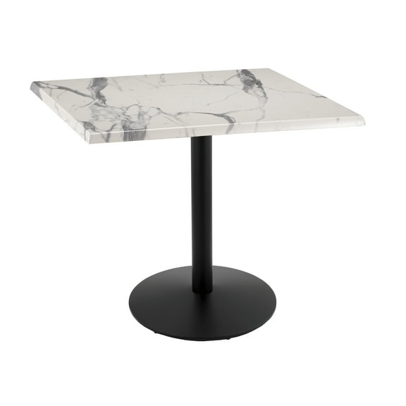 36" Tall OD214 Indoor/Outdoor All-Season Table with 36" x 36" Square White Marble Top