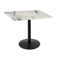 36" Tall OD214 Indoor/Outdoor All-Season Table with 36" x 36" Square White Marble Top