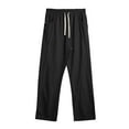 thumbnail image 4 of qelini Baggy Sweatpants for Men Elastic Waist Drawstring Pants Solid Sport Pants Casual Trendy Trousers with Pockets, 4 of 5
