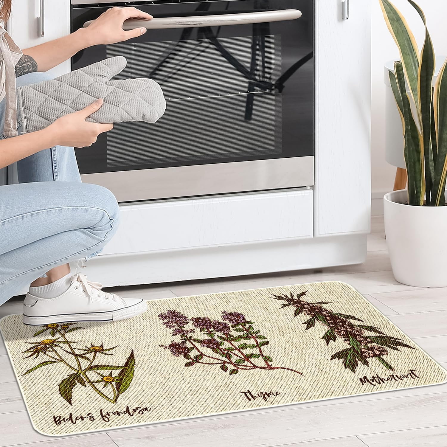 Hero image 0 of Flower Decorative Door Mat,Farmhouse Kitchen Mats Burlap Welcome Floor Slippioneer Woman Kitchen Accessories Switch Mat for Outdoor 17 x 30 in, 0 of 6     UCUVADXZ Flower Decorative D
