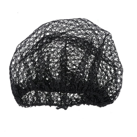 12 Pcs Disposable Mesh Black Hair Net Caps Elastic Free Size Covers for Cosmetics Kitchen Cooking Home Industries Hospital
