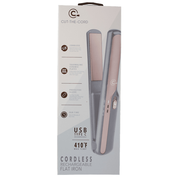 CTC Travel Size Professional 1 Ceramic Flat Iron Hair Straightener Cordless Gray and Rose Gold Walmart