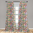 thumbnail image 5 of Ambesonne Retro Curtains, Hippie Colorful Circles, Pair of 28"x95", Multicolor, 5 of 5