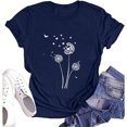 thumbnail image 5 of Hauts d'Été pour Femmes, Blouses Décontractées Élégantes 2024, T-Shirts à Manches Courtes Imprimés, Col Rond, Ample, Bleu, 5 of 5