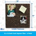 thumbnail image 4 of Lightweight Reminder, Notes 12 x 12 Dark Cork Square Tiles - Four Packs of 4, 4 of 4