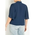 thumbnail image 2 of ELOQUII Women's Plus Size Bow Blouse With Flutter Sleeve, 2 of 6