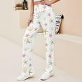 thumbnail image 2 of Top-kevin Cartoon Starfish Women's Straight Lace Up Yoga Pants Flare Loose Comfy Lounge Wide Leg High Waist, 2 of 14