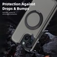 thumbnail image 6 of for iPhone 15 Case, Slim Fit Premium PU Leather [Compatible with MagSafe] [360° Rotatable Ring Kickstand] Shockproof Protective Cover for iPhone 15 Phone Case Magnetic, Grey, 6 of 7