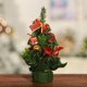 thumbnail image 4 of Cuatro Mini árboles de Navidad Adornos de mesa de Navidad Tela brillante Árboles pequeños No tejido Plata Rojo Oro Arco Decoraciones para árboles de Navidad 20 * 11 cm, 4 of 4