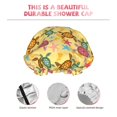 thumbnail image 5 of Kdxio Sea and Sand Print Shower Cap for Women,Elastic and Reusable,Double Waterproof Layers Bathing Hat, 5 of 9