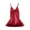 Red, variant on Diufon Silk Pajamas for Women V Neck Sleeveless Dress Lace Patchwork Solid Color Sleepwear