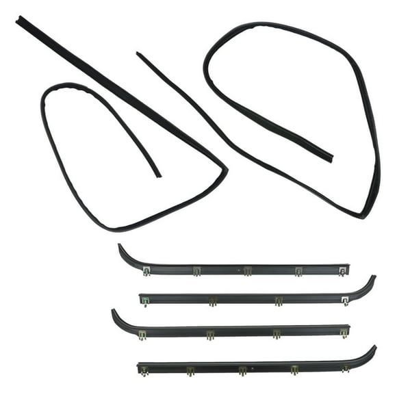 Front Window Sweep & Run Channel Weatherstrip Seal Set Compatible with 1987-1996 Ford Bronco F-150 1987-1997 F-250 1997 F-250 HD F-350
