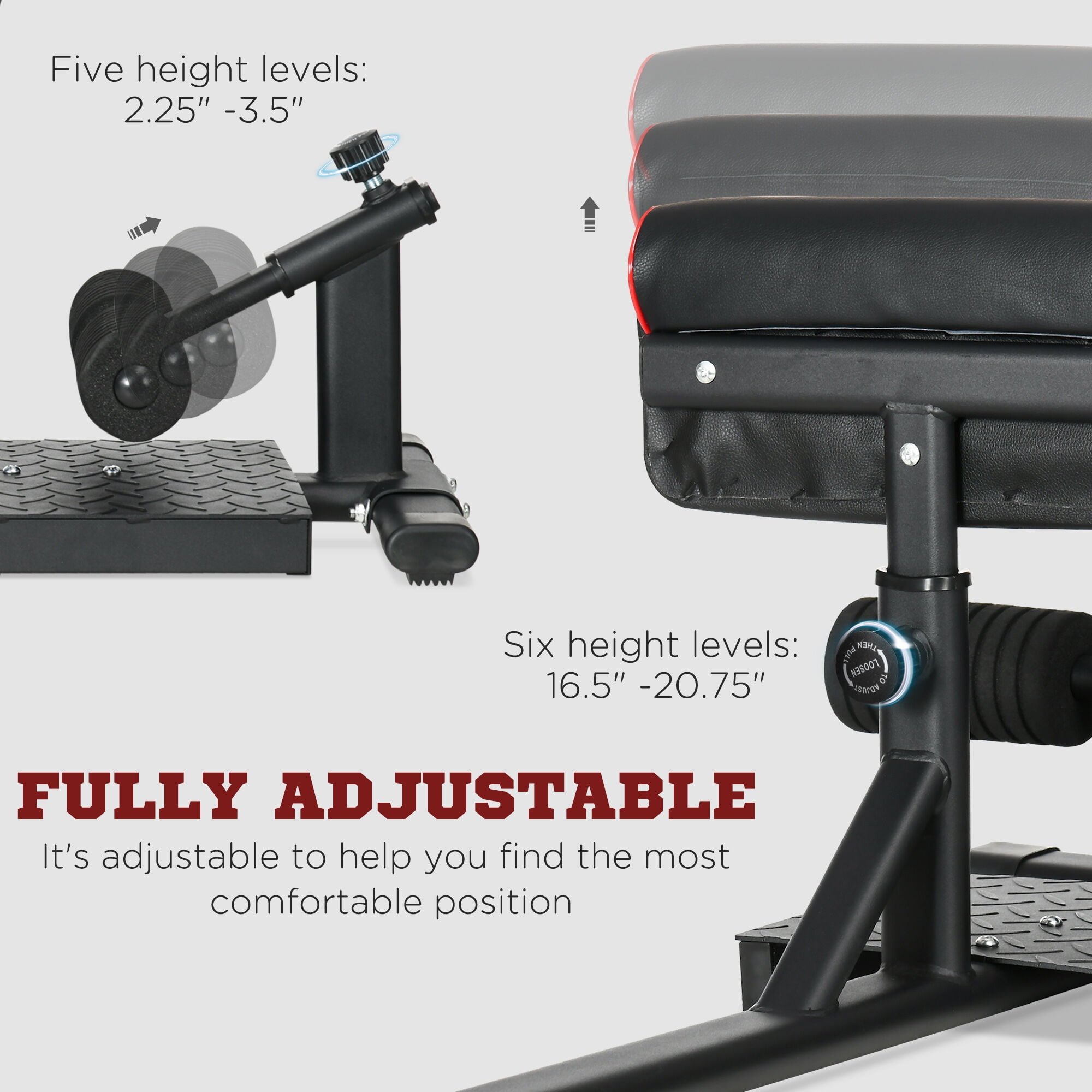 Sissy Squat Machine for Home Gym - Adjustable Glute & Quad Workout Station with Foam Rollers (Black)