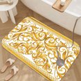 thumbnail image 3 of Golden Baroque Scroll Luxury Flannel Bathroom Mats 16x24, Extra Soft and Absorbent Non-Slip Shower Rug for Bathroom Floor, 3 of 9
