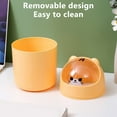 thumbnail image 6 of Small Trash Can with Lid, Mini Trash Can for Bathroom, Office and Bedroom, Small Bathroom Garbage Can with Swing Top, Compact Waste Basket for Desk, Dorm & Home, Yellow - Xuniizn, 6 of 7