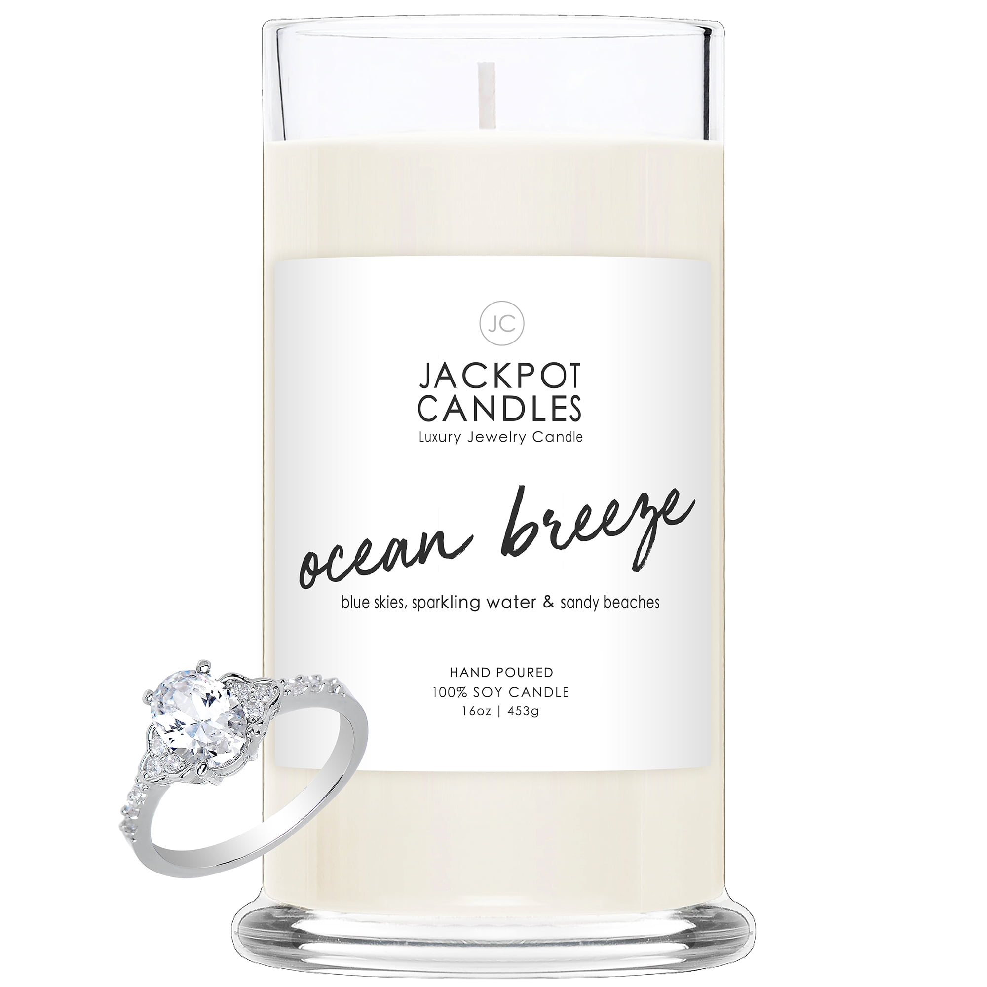 Ocean Breeze Candle with Ring Inside 21oz Jar (Surprise Jewelry Valued